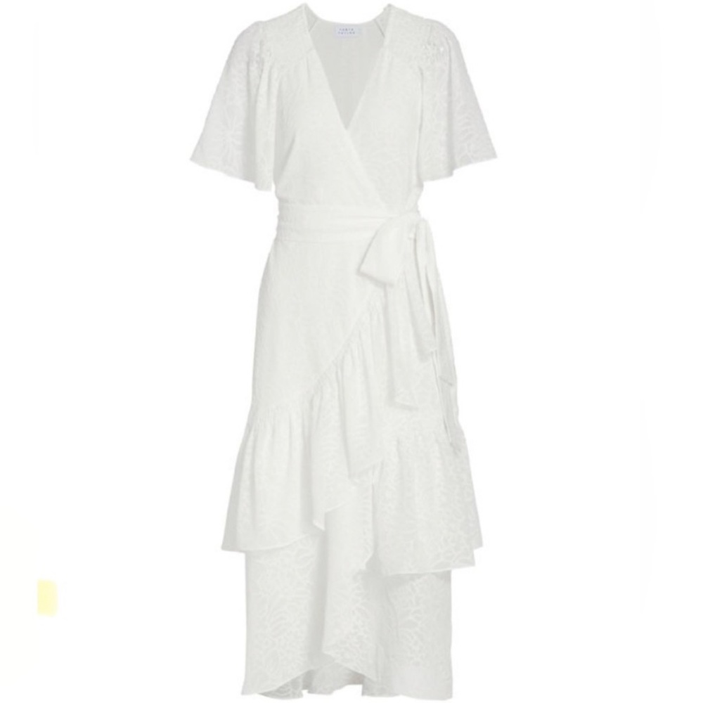 Tanya Taylor Brittany White Floral Wrap Dress